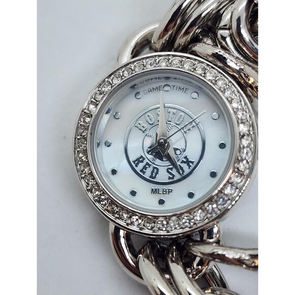 Boston Red Sox Baseball Team Charm Bracelet Watch Womens MLB New Battery Works